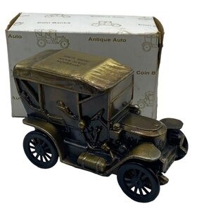 Vintage Bronze Stanley Steamer Coin Bank Jefferson State Bank Chicago Illinois